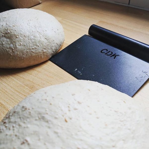 Campbells Dough Scraper and Knife with dough